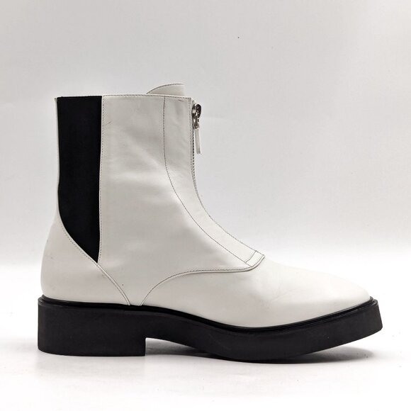 Stuart Weitzman Women Lodge White Leather Front Zip Festival Boots size 7.5 - Picture 9 of 9
